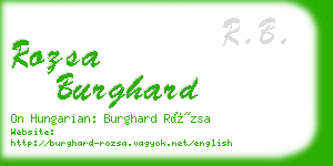 rozsa burghard business card